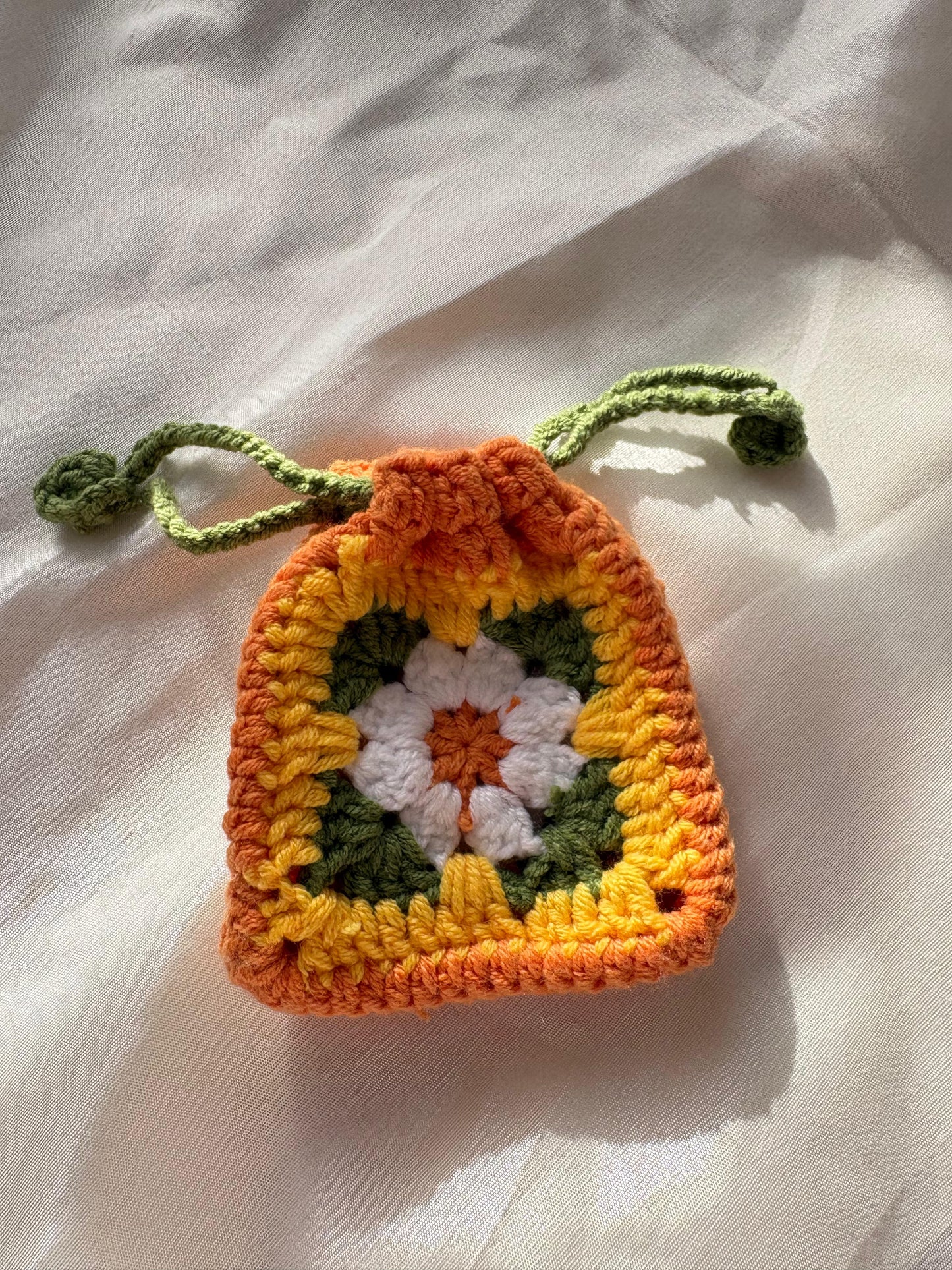 Autumn Daisy Granny Square Pouch