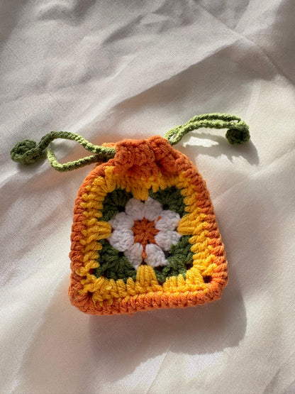 Autumn Daisy Granny Square Pouch