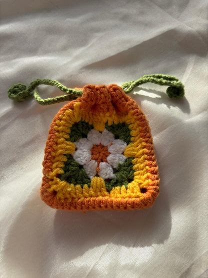 Autumn Daisy Granny Square Pouch