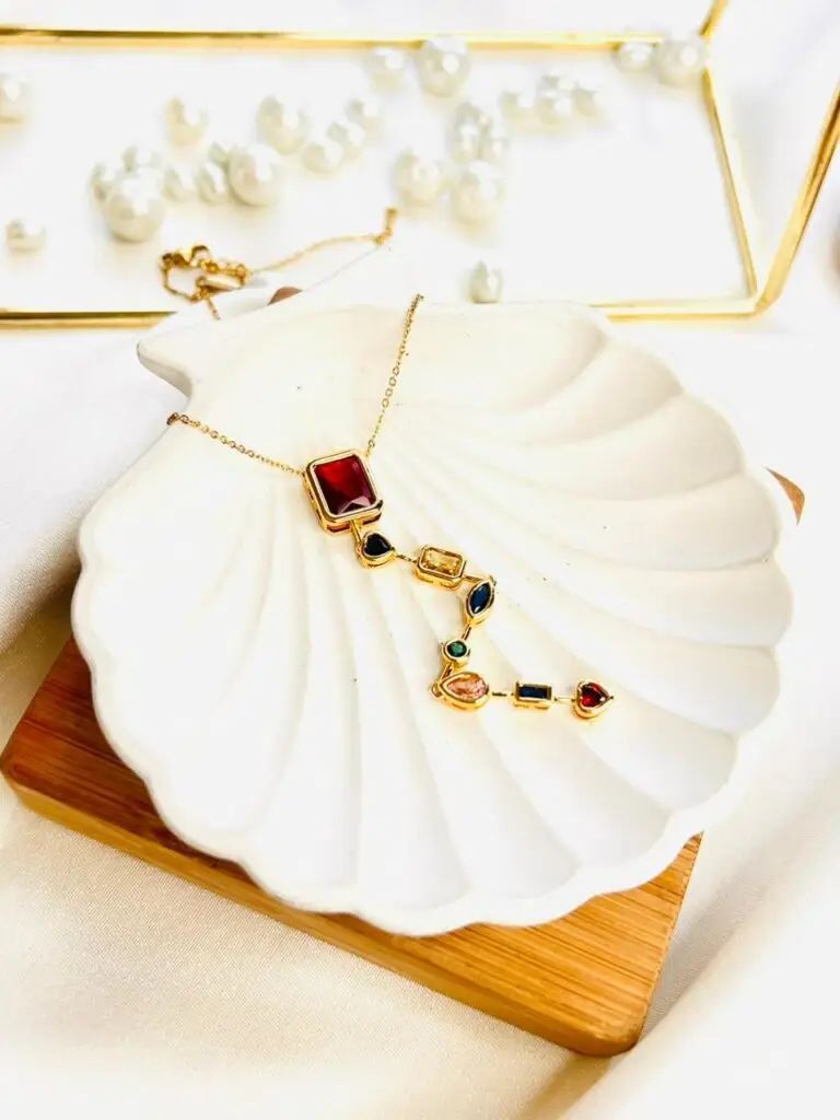 Ruby Cascade Charm Necklace