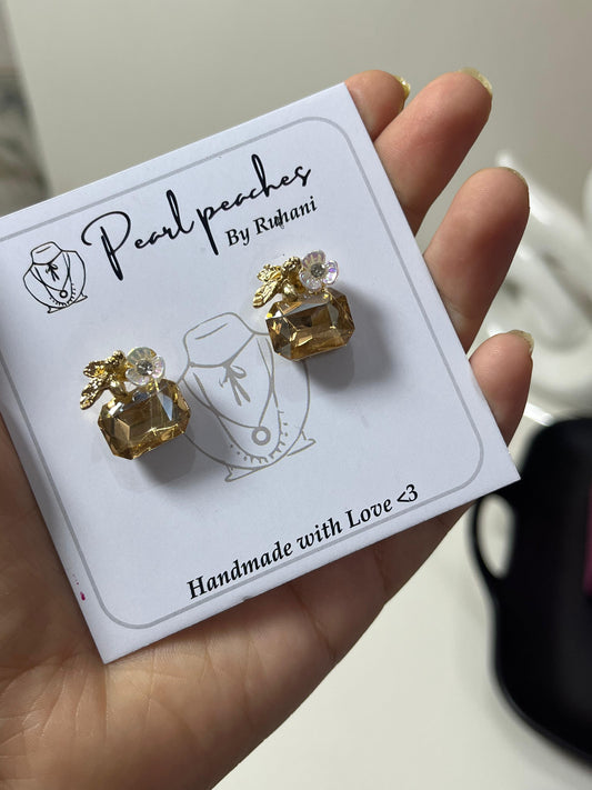 HoneyGleam Earrings|shiny gold base✨🍯