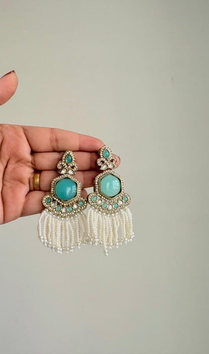 Meher Mint Pearl Chandeliers 🤍