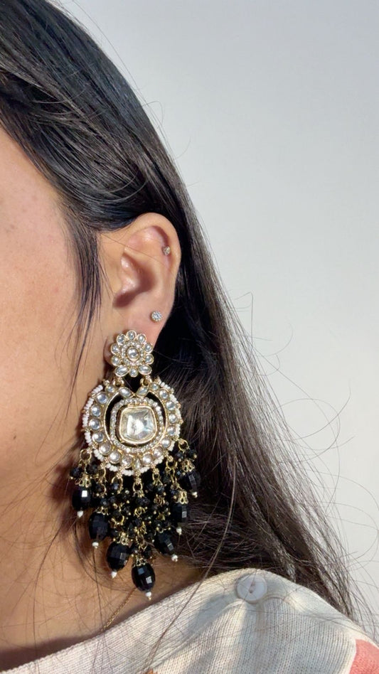 Noir Kundan Cascade Drops ✨