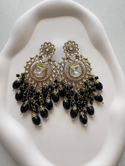 Noir Kundan Cascade Drops ✨