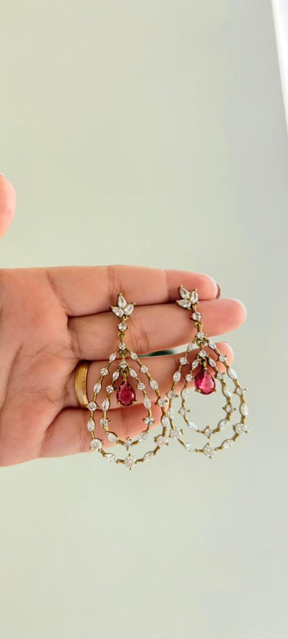 Ruby Raindrop Luxe Danglers ✨