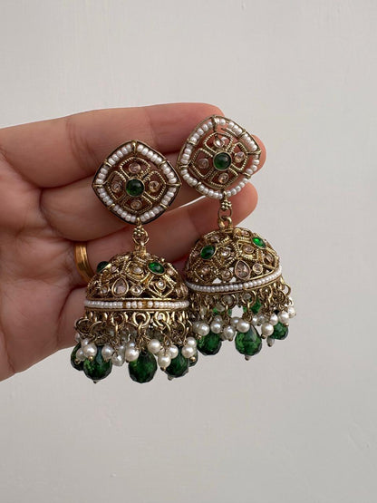 Mehreen Emerald Jhumka Drops 👑
