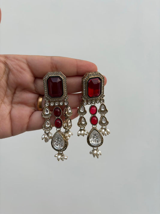 Ruhani Ruby Kundan Danglers 👑