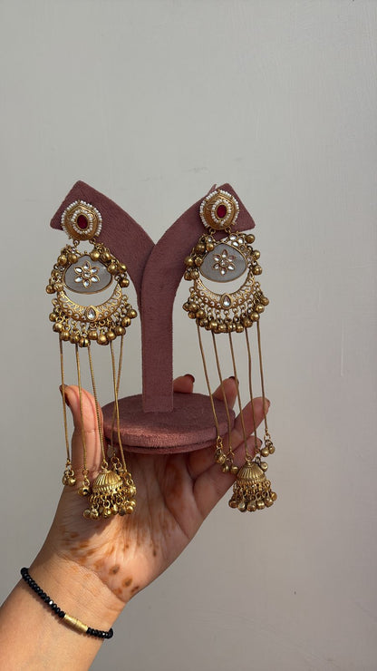 Ivory Royal Chandbali Jhumka Earrings