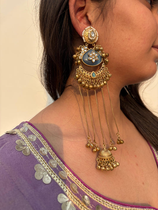 Royal Chandbali Jhumka Earrings