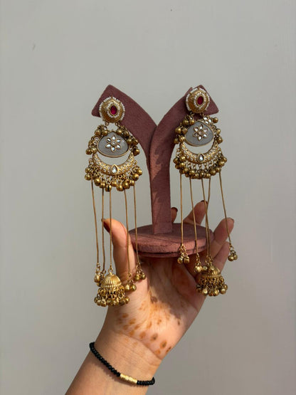 Ivory Royal Chandbali Jhumka Earrings