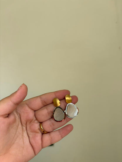 Dual Tone Teardrop Earrings