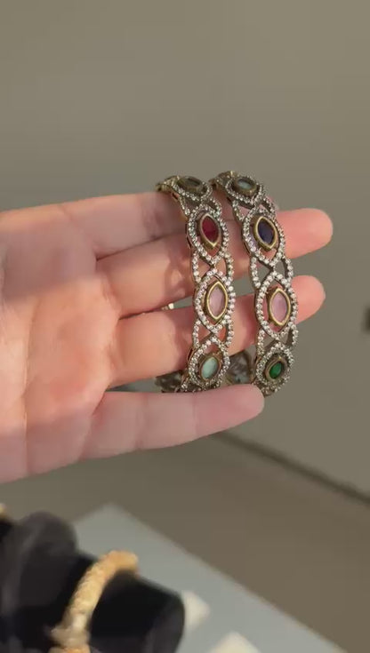 Polki Fusion Stone Bangles