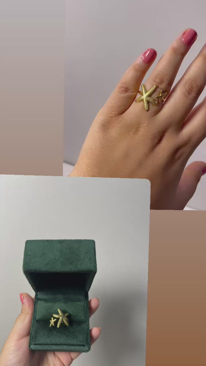 Starfish Beachy Gold Ring👒🌴
