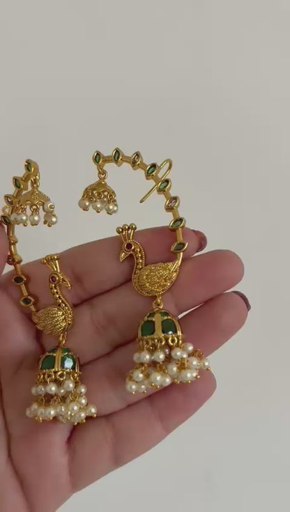 Royal Mayur Earcuff Jhumka